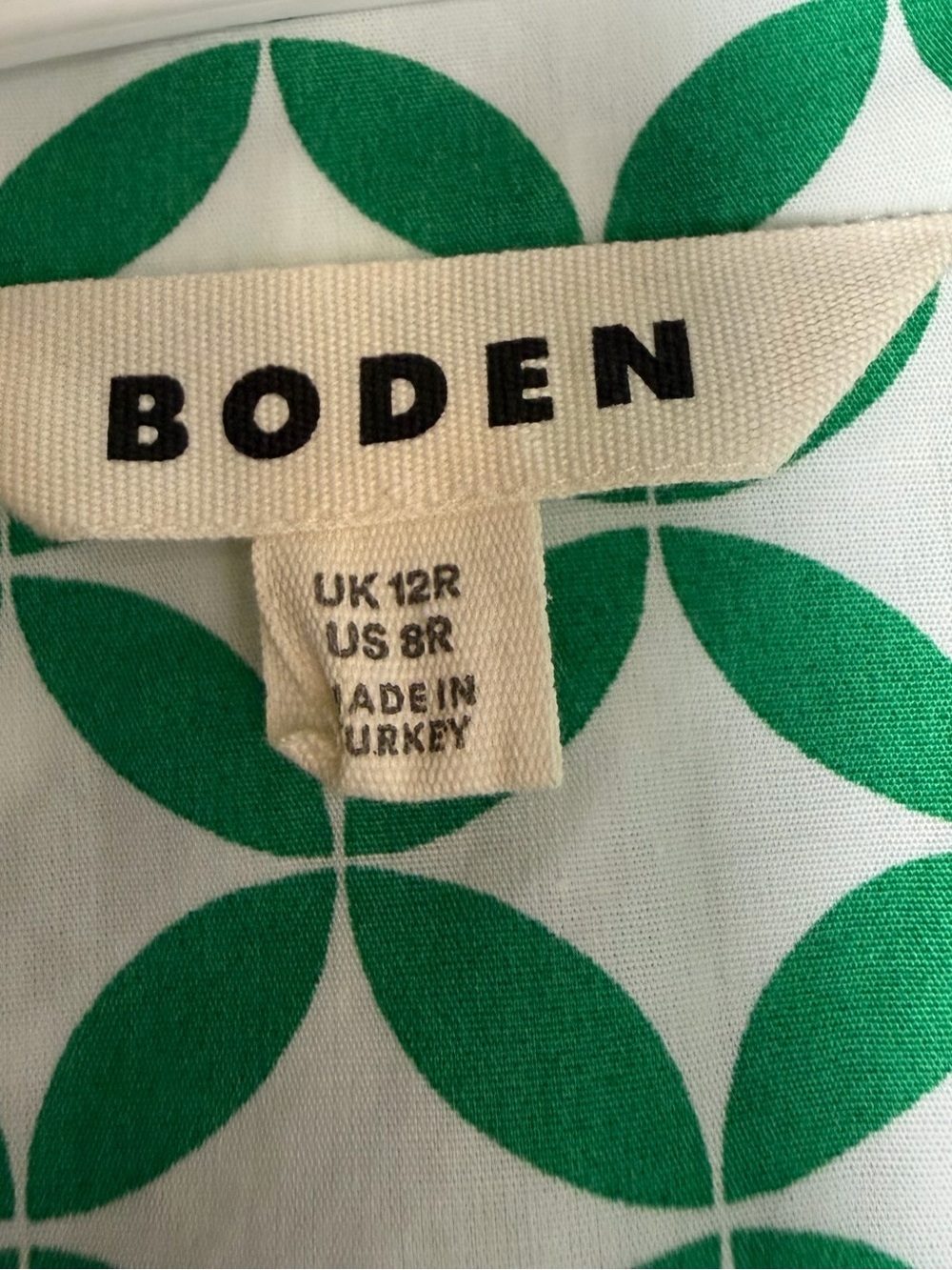 Boden Green Geometric  Shirt Dress size 8R - Picture 7 of 14